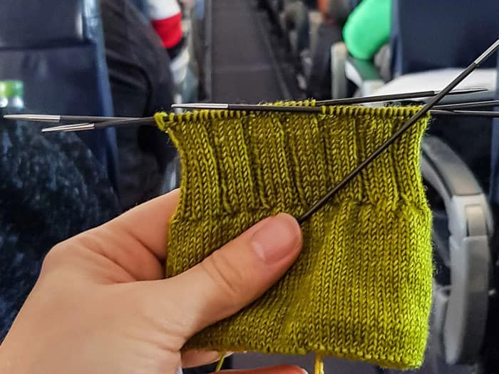 Sewing kit packed on a plane